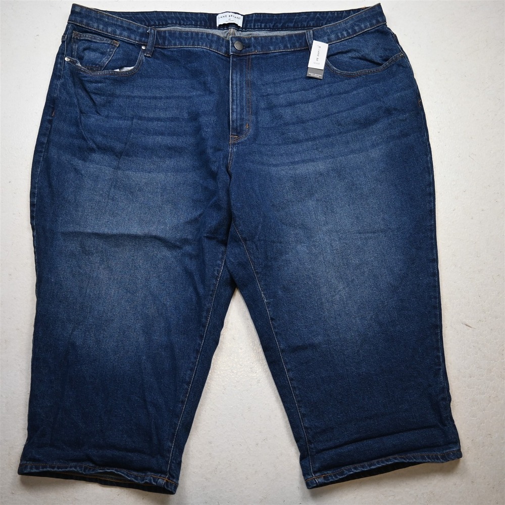 Plus Size Dark Wash Denim Capri Jeans